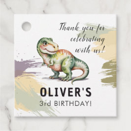 Personalized Dinosaur Birthday Thank You Gåvor Etiketter