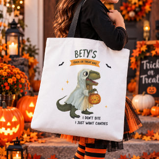 Personalized Dinosaur Halloween Tote Bag Tygkasse