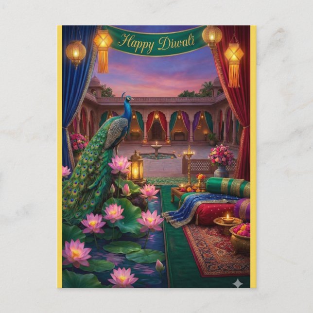 Personalized Diwali Festival Postcard Vykort (Framsida)