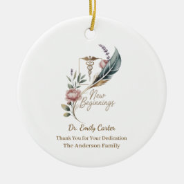 Personalized Doctor Appreciation New Beginnings Julgransprydnad Keramik
