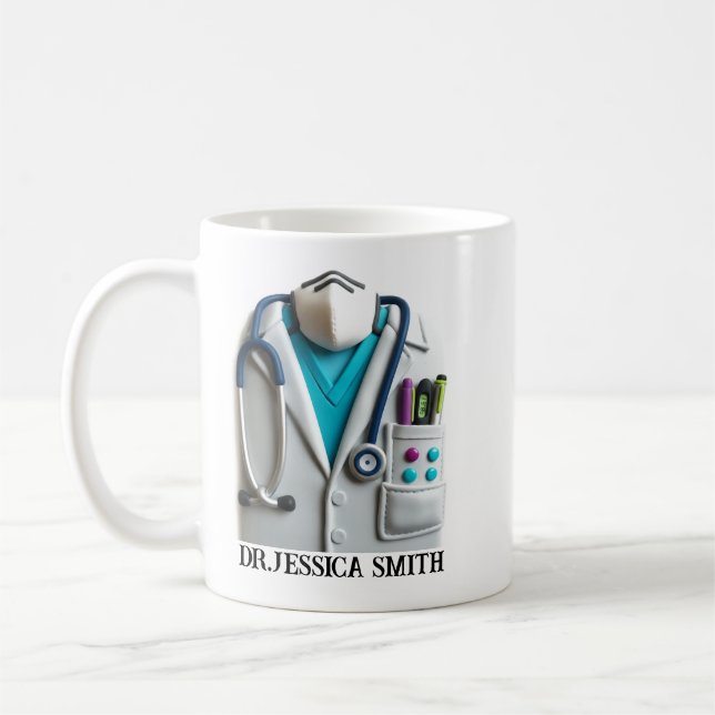 Personalized Doctor | Custom Name for Doctor Day Kaffemugg (Vänster)
