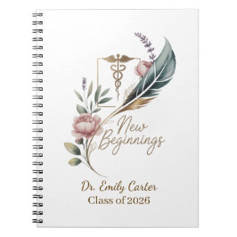 Personalized Doctor Graduation New Beginnings Anteckningsbok