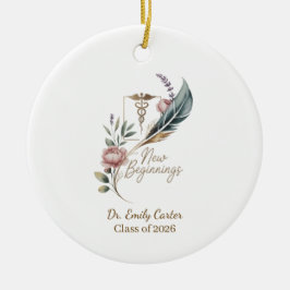 Personalized Doctor Graduation New Beginnings Julgransprydnad Keramik