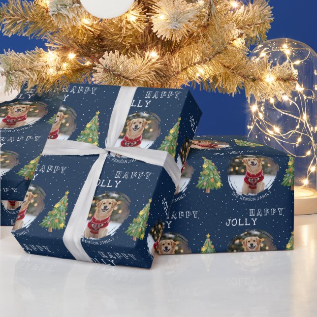 Personalized Dog and Family Photo Christmas Tree W Presentpapper (Helgdagar)