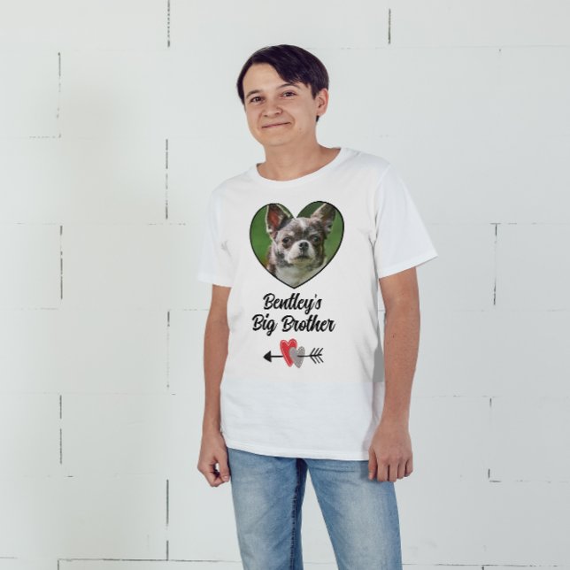 Personalized dog big brother photo & text T-Shirt (Skapare uppladdad)