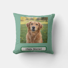 Personalized Dog & Cat Photo and Name Throw Pillow Kudde