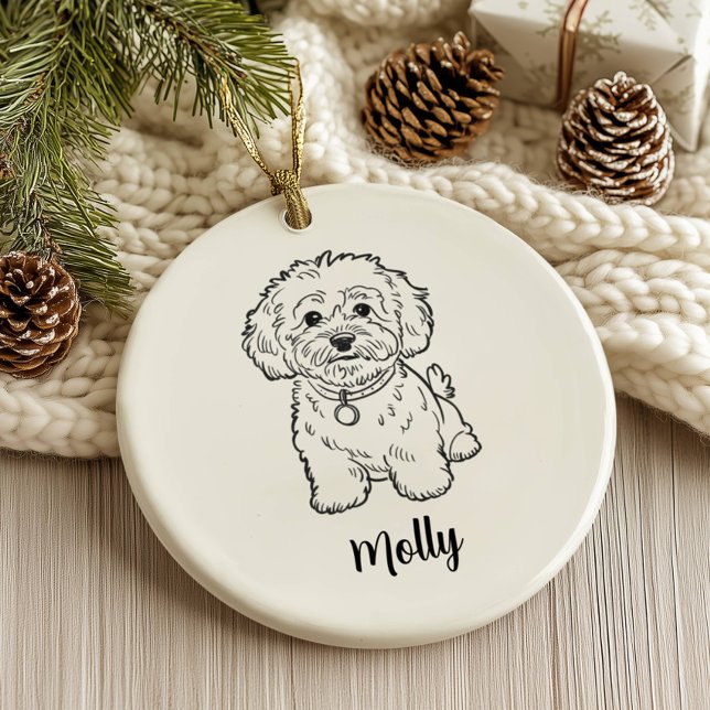 Personalized Dog Christmas Julgransprydnad Keramik (Skapare uppladdad)