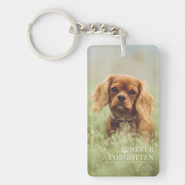 Personalized Dog Memorial Photo Pet Loss Gift Nyckelring (Framsidan)