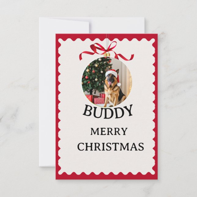 Personalized Dog Merry Christmas Photo Card Inbjudningar (Framsida)