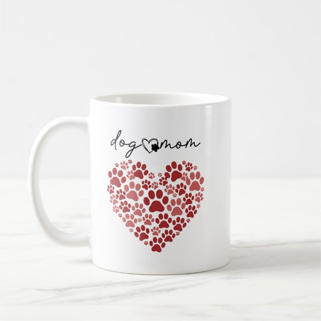 Personalized Dog Mom – Custom Name Mother’s Day Kaffemugg (Vänster)