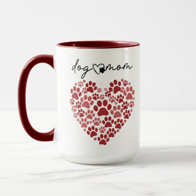 Personalized Dog Mom – Custom Name Mother’s Day Mugg (Vänster)
