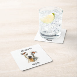 Personalized Dog Mom Paper Coaster | Custom Gift Underlägg Papper Kvadrat