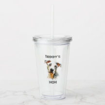Personalized Dog Mom Photo Acrylic Tumbler