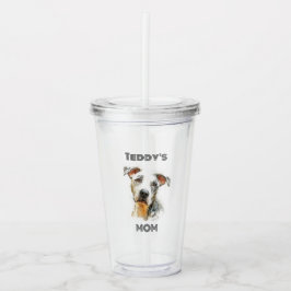 Personalized Dog Mom Photo Acrylic Tumbler Take Away Mugg