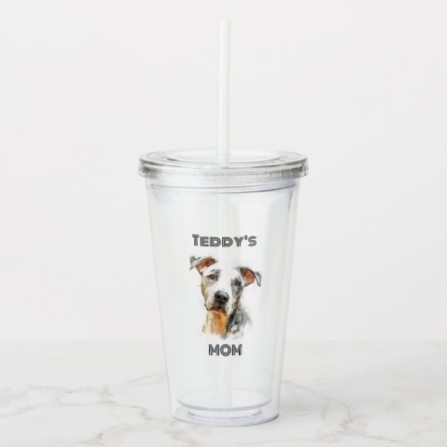 Personalized Dog Mom Photo Acrylic Tumbler  Take Away Mugg (Framsida)