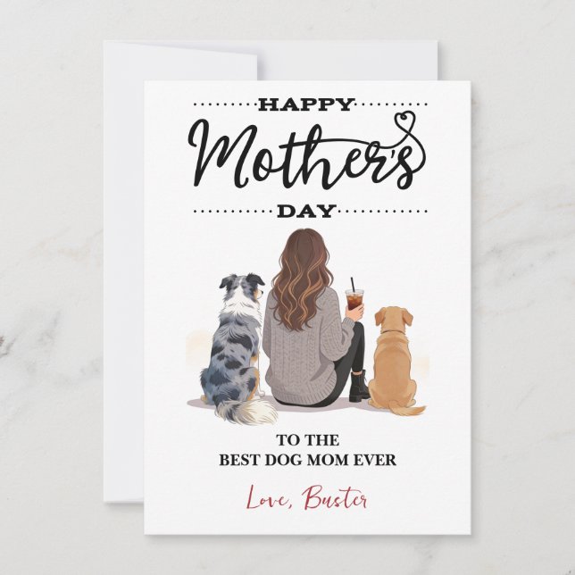 Personalized Dog Name – Happy Mother’s Day Julkort (Framsida)