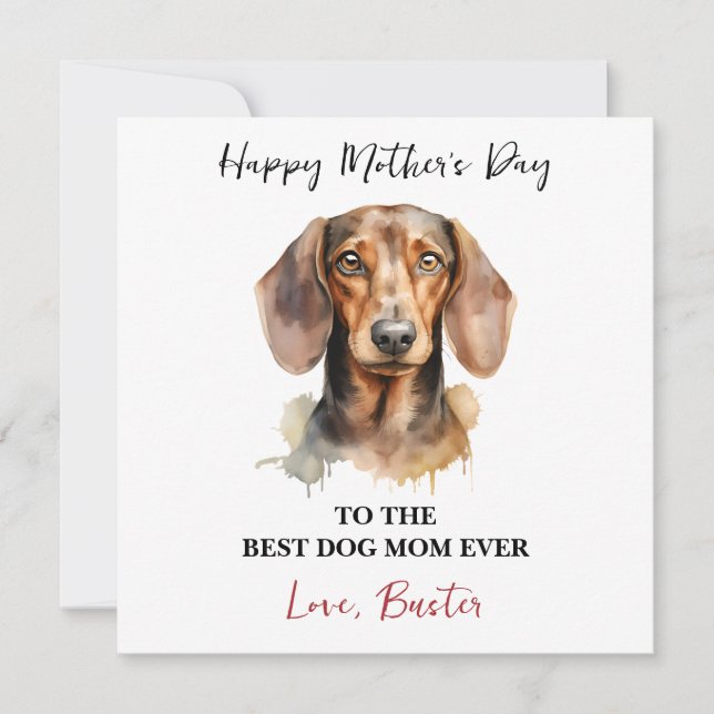 Personalized Dog Name – Happy Mother’s Day  Kort (Framsida)