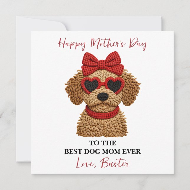 Personalized Dog Name – Happy Mother’s Day  Kort (Framsida)
