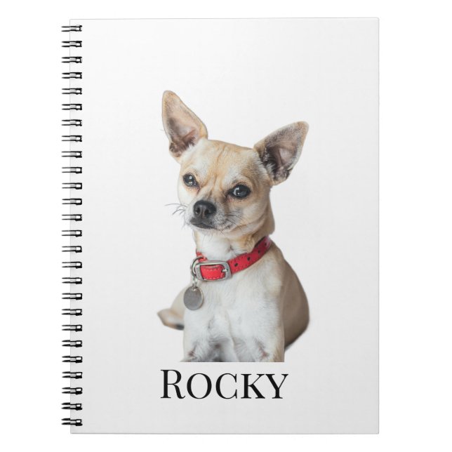 Personalized Dog Photo | Custom Pet Name  Anteckningsbok (Framsidan)
