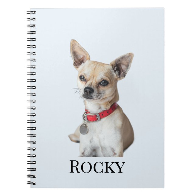 Personalized Dog Photo | Custom Pet Name  Anteckningsbok (Framsidan)