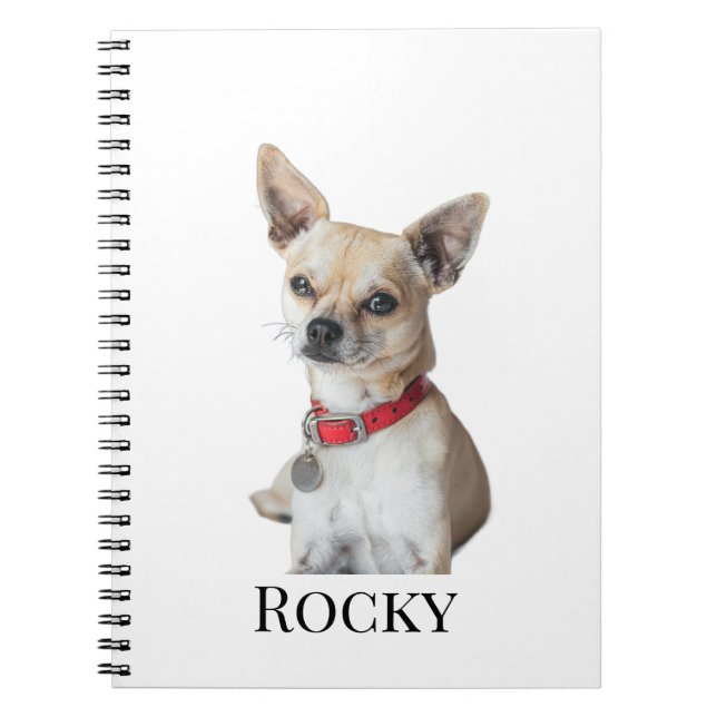 Personalized Dog Photo | Custom Pet Name  Anteckningsbok (Framsidan)
