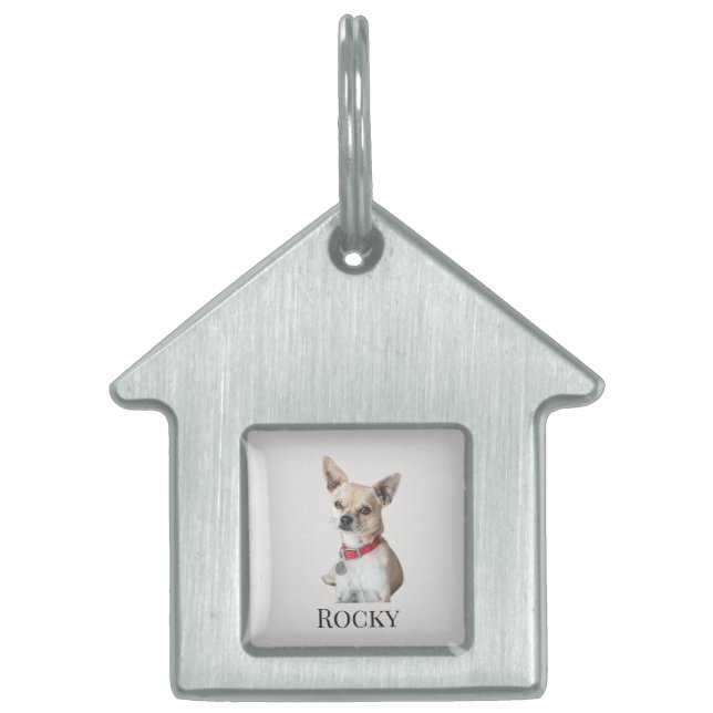Personalized Dog Photo | Custom Pet Name  ID-bricka Husdjur (Framsidan)