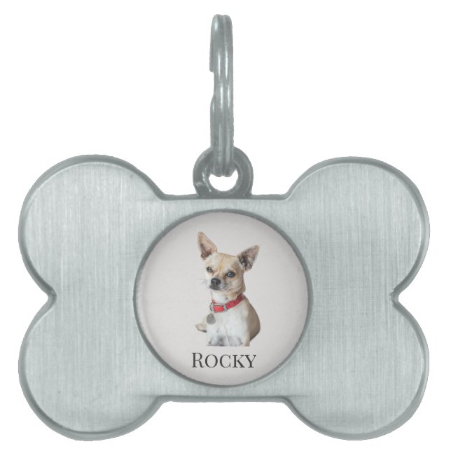 Personalized Dog Photo | Custom Pet Name  ID-bricka Husdjur (Framsidan)