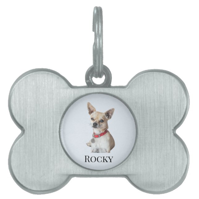 Personalized Dog Photo | Custom Pet Name  ID-bricka Husdjur (Framsidan)