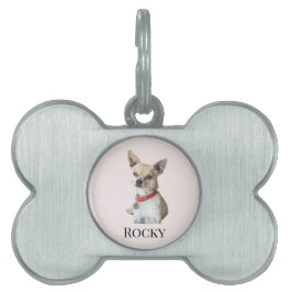 Personalized Dog Photo | Custom Pet Name  ID-bricka Husdjur