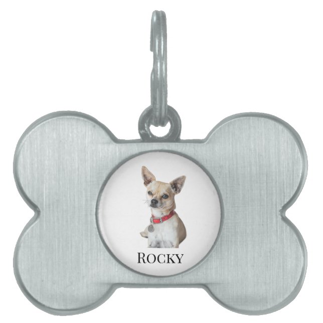Personalized Dog Photo | Custom Pet Name  ID-bricka Husdjur (Framsidan)