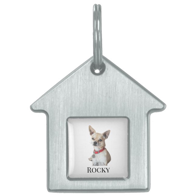 Personalized Dog Photo | Custom Pet Name  ID-bricka Husdjur (Framsidan)