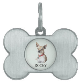 Personalized Dog Photo | Custom Pet Name  ID-bricka Husdjur