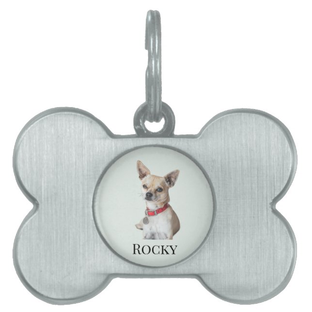 Personalized Dog Photo | Custom Pet Name  ID-bricka Husdjur (Framsidan)