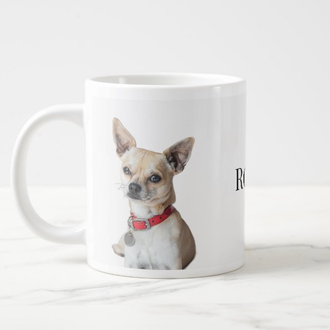 Personalized Dog Photo | Custom Pet Name  Jumbo Mugg (Vänster)