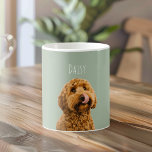 Personalized Dog Photo | Custom Pet Name  Kaffemugg<br><div class="desc">Start every morning with your favorite furry face 🐶 This personalized dog photo mug features your pet’s photo paired with a soft sage green background and a clean, modern name design for a timeless, cozy look. Perfect for coffee, tea, or hot chocolate, this custom mug makes a thoughtful gift for...</div>