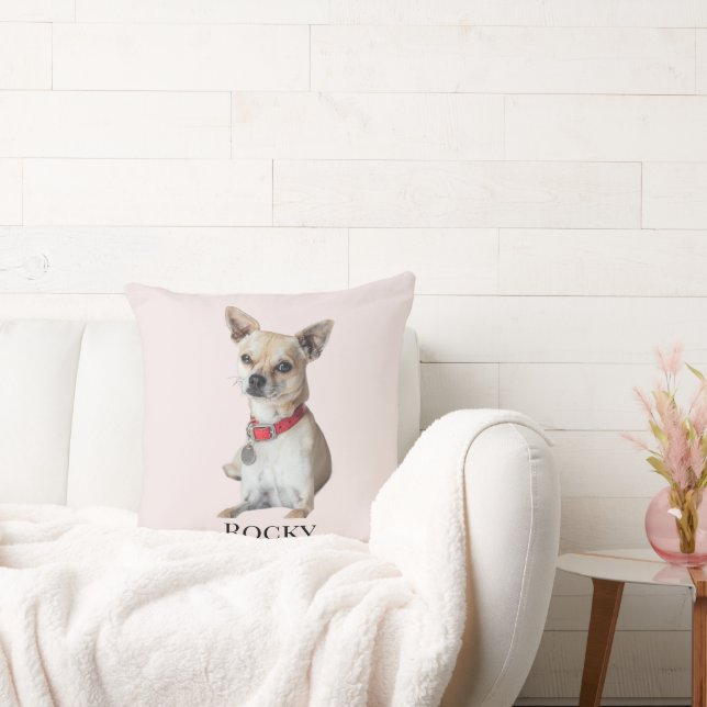 Personalized Dog Photo | Custom Pet Name  Kudde (Soffa)