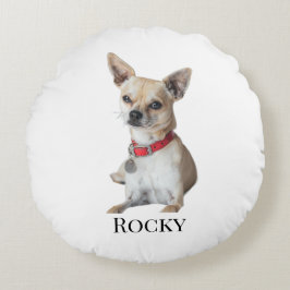 Personalized Dog Photo | Custom Pet Name  Rund Kudde