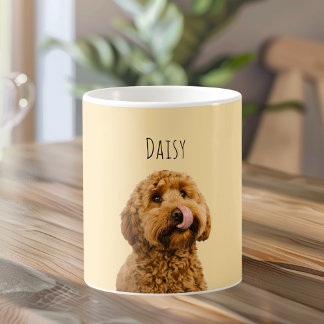 Personalized Dog Photo | Custom Pet Name Yellow Kaffemugg