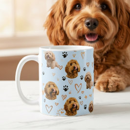 Personalized Dog Photo Light Blue Custom Pet Kaffemugg
