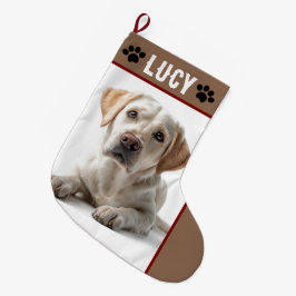 Personalized Dog Photo & Name | Christmas Stocking Stor Julstrumpa