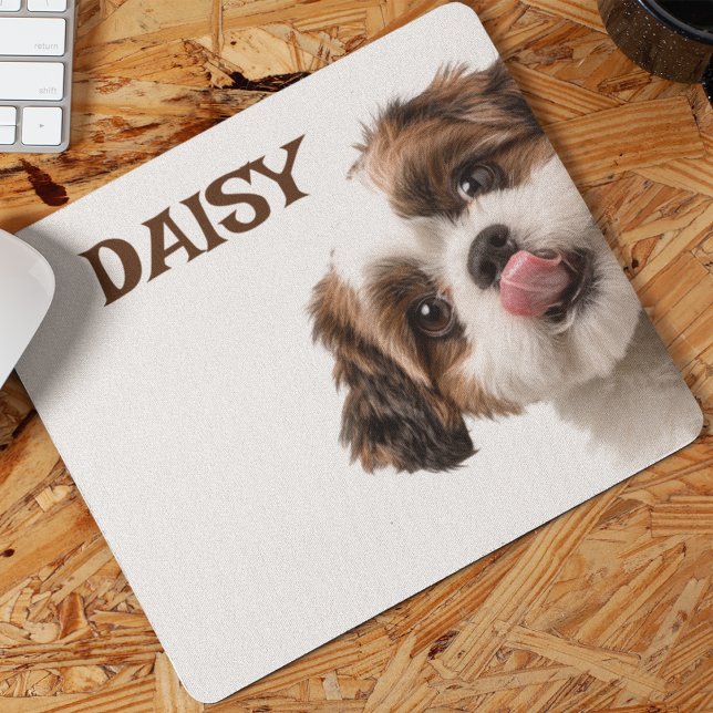 Personalized Dog Photo & Name Mouse Pad Musmatta (Skapare uppladdad)
