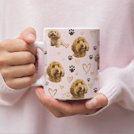 Personalized Dog Photo Pink Kaffemugg