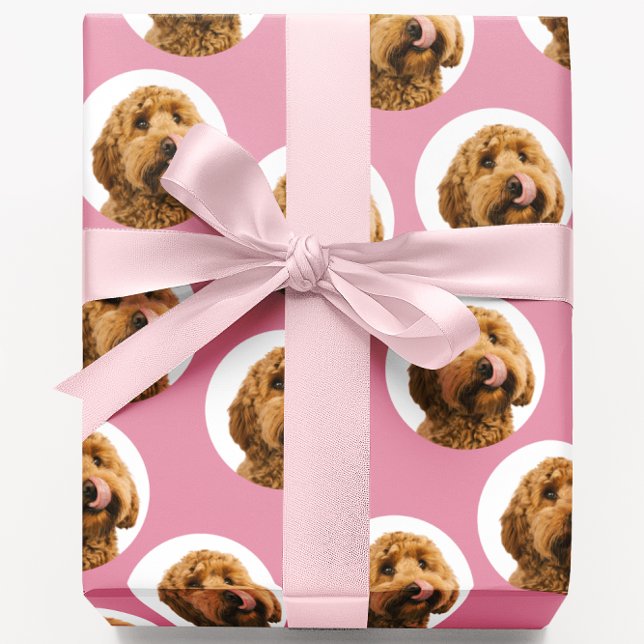 Personalized Dog Photo Pink  Presentpapper (Skapare uppladdad)