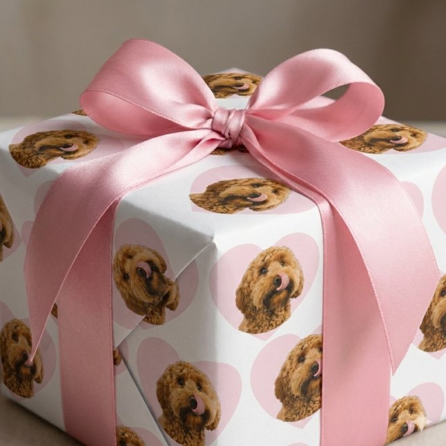 Personalized Dog Photo Valentine  Presentpapper (Skapare uppladdad)