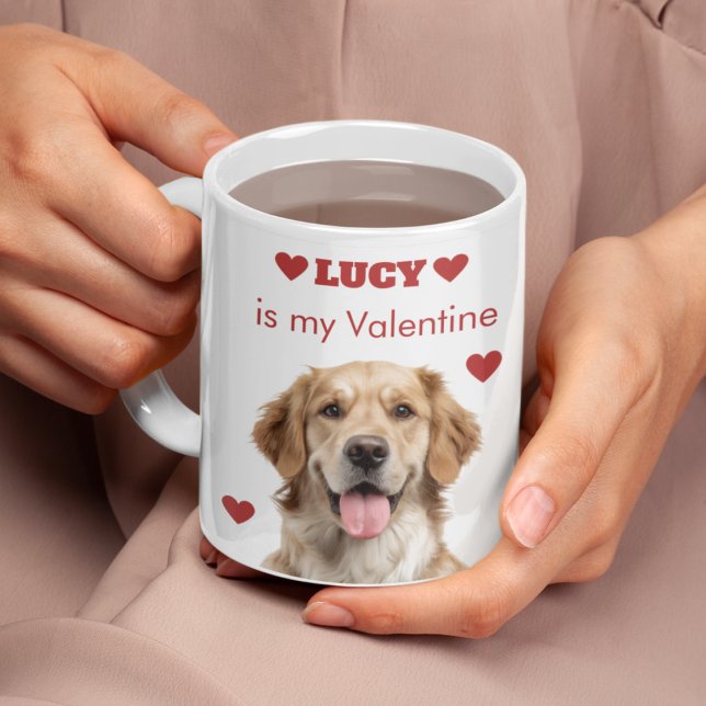 Personalized Dog Photo Valentine’s Day Mug Magisk Mugg (Skapare uppladdad)