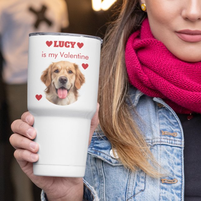 Personalized Dog Photo Valentine’s Day Travel Mug Resemugg (Skapare uppladdad)