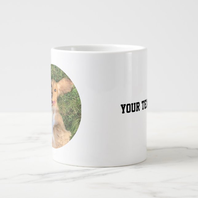 Personalized Dog Photo with Text | Custom Gift Jumbo Mugg (Framsidan)
