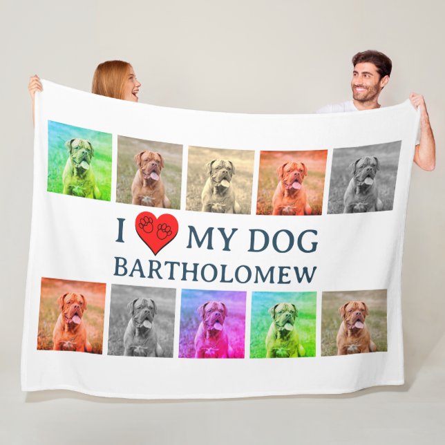 Personalized Dog Pop Art Pet Lover Gift Fleecefilt (På plats)