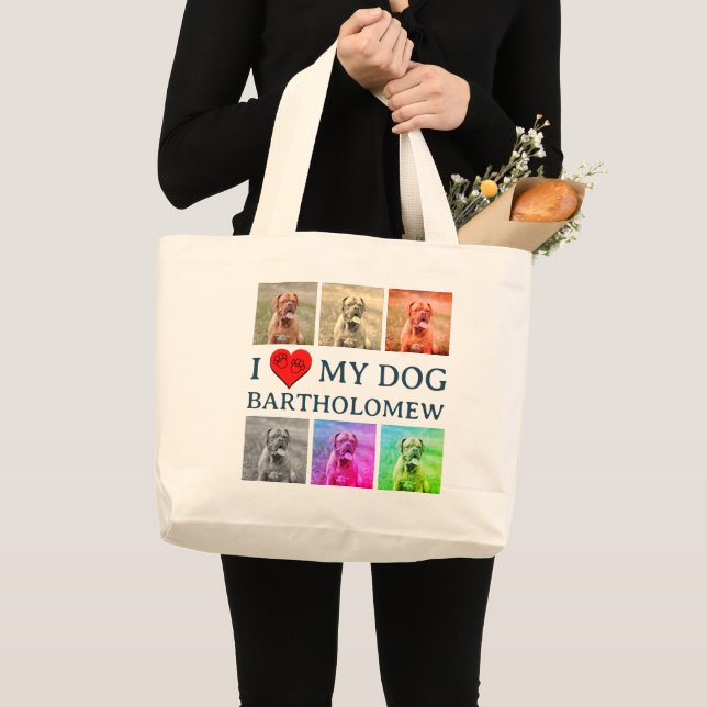 Personalized Dog Pop Art Pet Lover Gift Jumbo Tygkasse (Framsida (produkt))