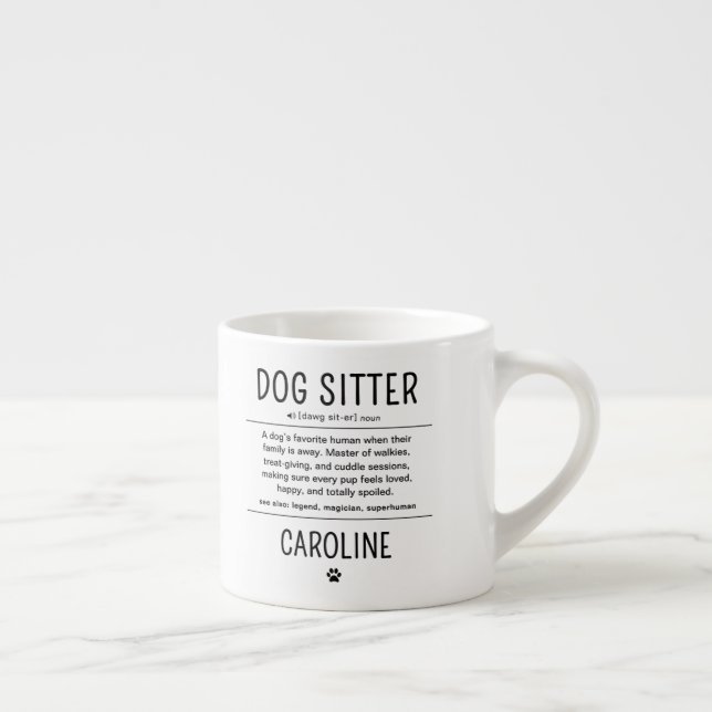 Personalized Dog Sitter Pet Sitter Funny Gifts Espressomugg (Höger)